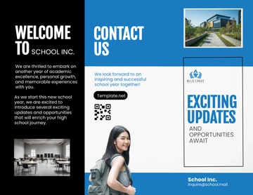 Free School Welcome Tri-Fold Brochure Template to Edit Online