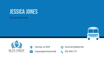 Free School Service Business Card Template to Edit Online