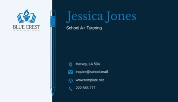 Free School A+ Tutoring Business Card Template to Edit Online