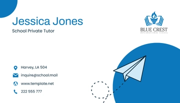 Free School Private Tutor Business Card Template to Edit Online