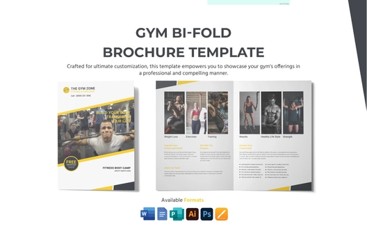Gym Bi-Fold Brochure Template