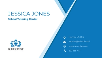 Free School Tutoring Center Business Card Template to Edit Online