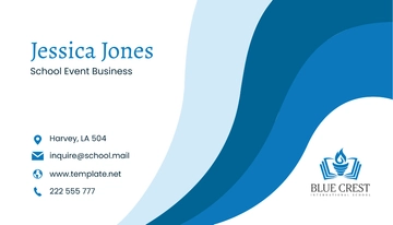 Free School Event Business Card Template to Edit Online