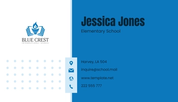 Free Elementary School Business Card Template to Edit Online