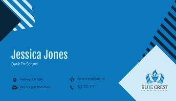 Free Back To School Business Card Template to Edit Online