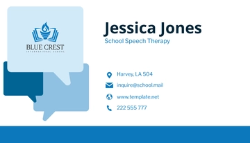 Free School Speech Therapy Business Card Template to Edit Online