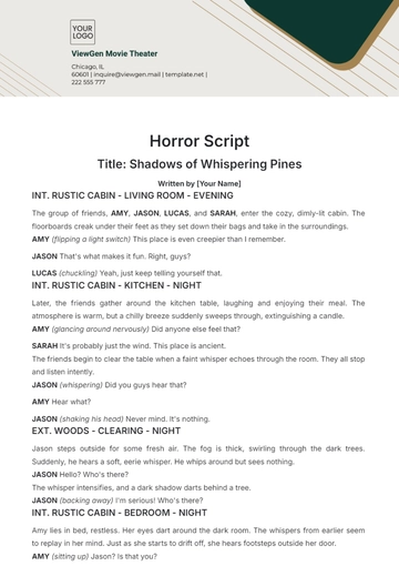 Free Horror Script Template to Edit Online