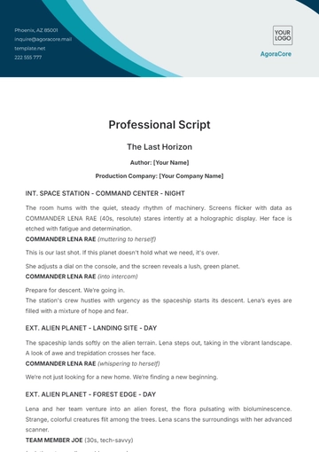 Free Professional Script Template to Edit Online