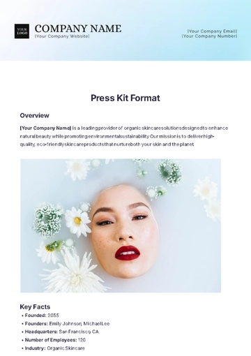 Free Press Kit Format Template to Edit Online