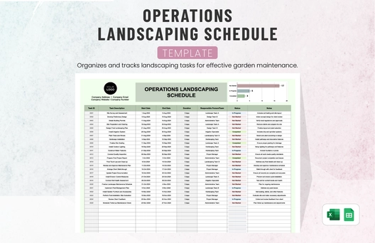 Operations Landscaping Schedule Template