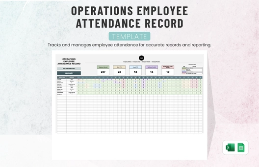Operations Employee Attendance Record Template