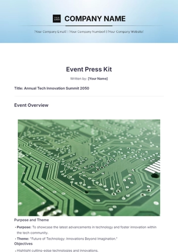 Free Event Press Kit Template to Edit Online