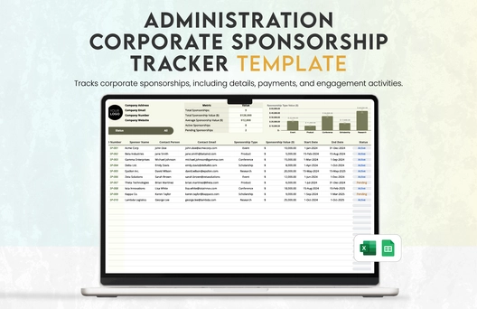 Administration Corporate Sponsorship Tracker Template