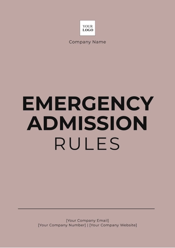 Free Emergency Admission Rules Template to Edit Online