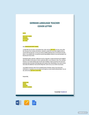 German Language Teacher Cover Letter