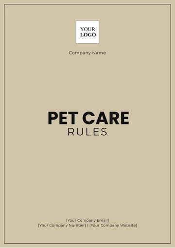 Free Pet Care Rules Template to Edit Online