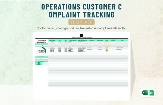 Operations Customer Complaint Tracking Template