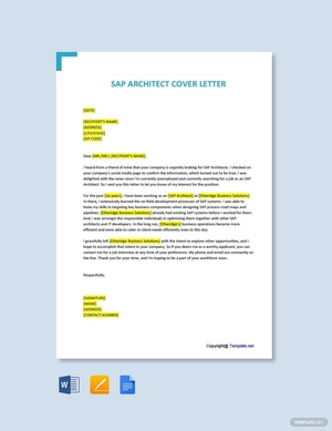 SAP Architect Cover Letter