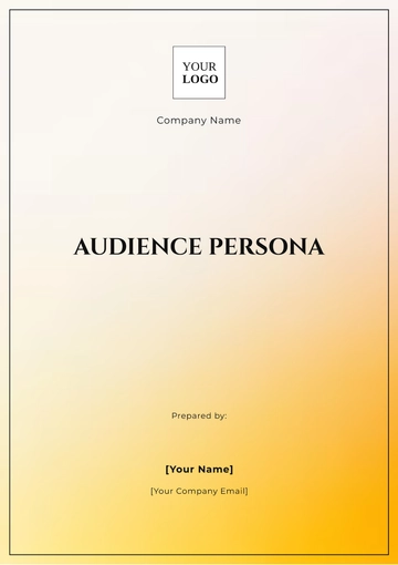 Free Audience Persona Template to Edit Online