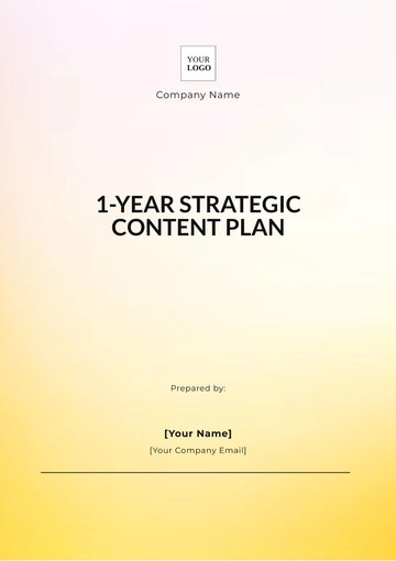 Free 1-Year Strategic Content Plan Template to Edit Online