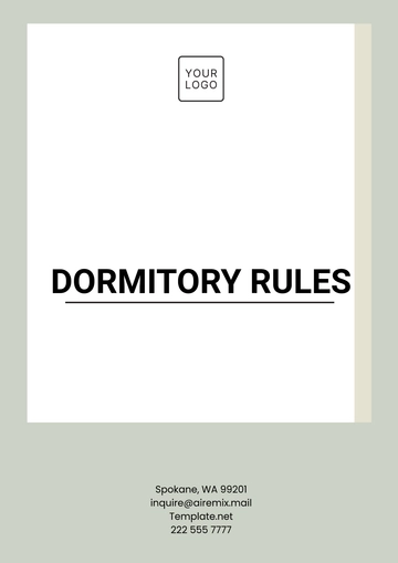 Free Dormitory Rules Template to Edit Online