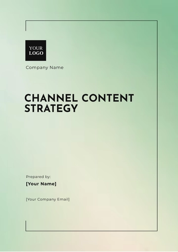 Free Channel Content Strategy Template to Edit Online