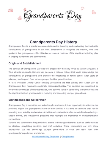 Free Grandparents Day History Template to Edit Online