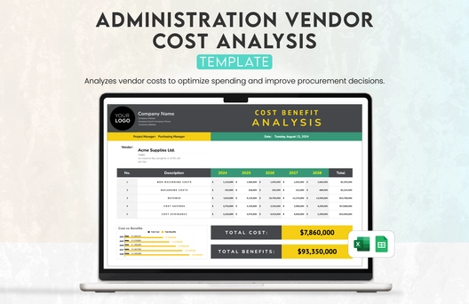 Administration Vendor Cost Analysis Template