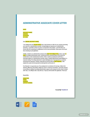 Administrative Associate Cover Letter