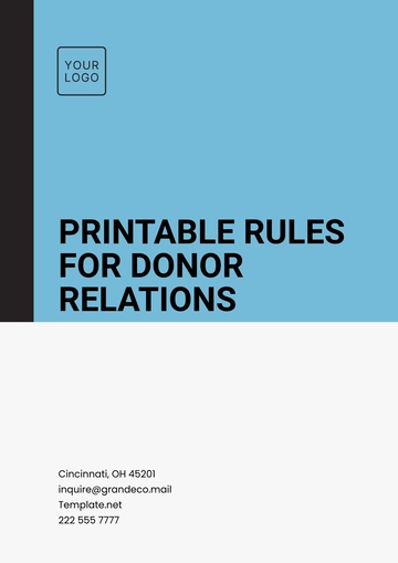 Free Printable Rules for Donor Relations Template to Edit Online