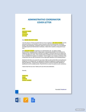 Administrative Coordinator Cover Letter