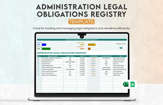 Administration Legal Obligations Registry Template