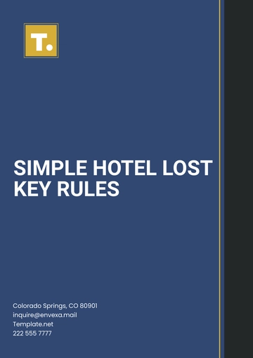 Free Simple Hotel Lost Key Rules Template to Edit Online