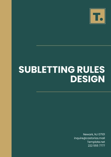 Free Subletting Rules Design Template to Edit Online