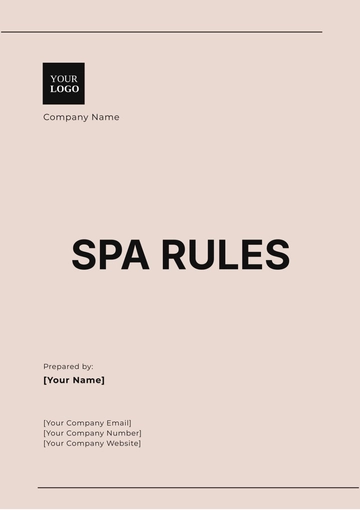 Free Spa Rules Template