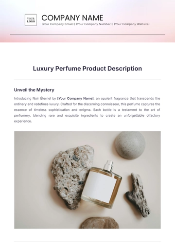 Free Luxury Perfume Product Description Template to Edit Online