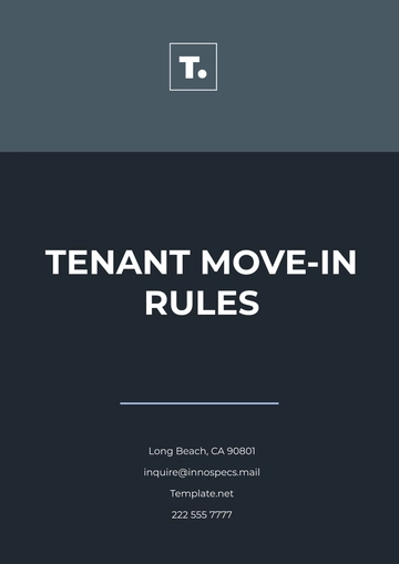 Free Tenant Move-in Rules Template to Edit Online