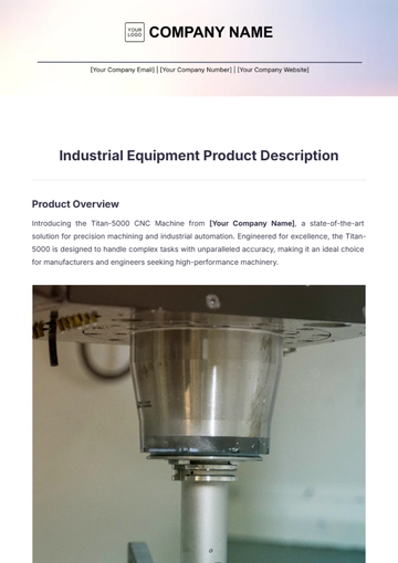 Free Industrial Equipment Product Description Template to Edit Online