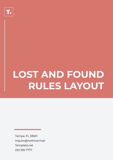 Free Lost and Found Rules Layout Template to Edit Online