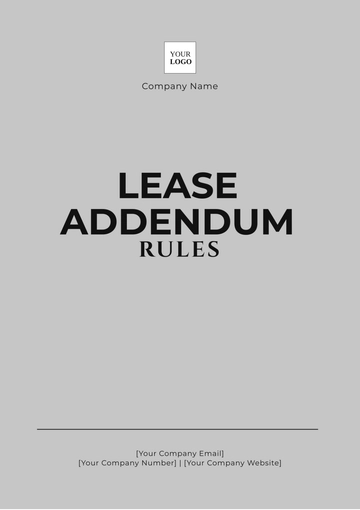 Free Lease Addendum Rules Template to Edit Online