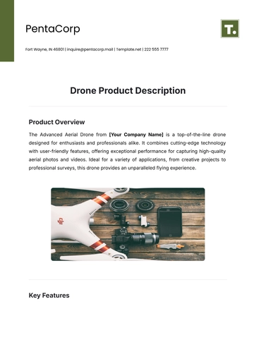 Free Drone Product Description Template to Edit Online