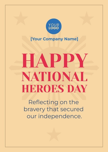Free National Heroes Day Greetings Template to Edit Online