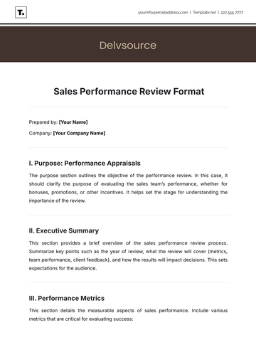 Free Sales Performance Review Format Template to Edit Online
