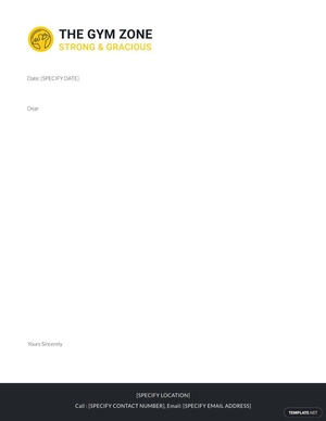 Sample Gym letterhead Template