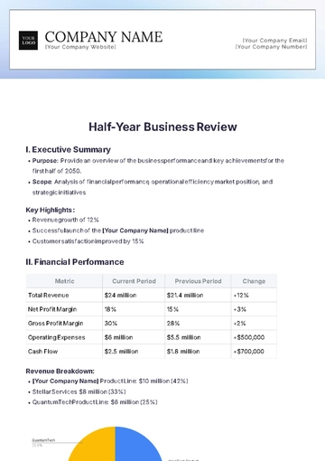 Free Half-Year Business Review Template to Edit Online