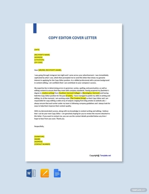 Copy Editor Cover Letter