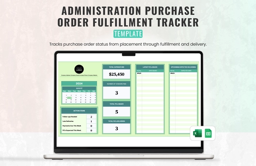 Administration Purchase Order Fulfillment Tracker Template