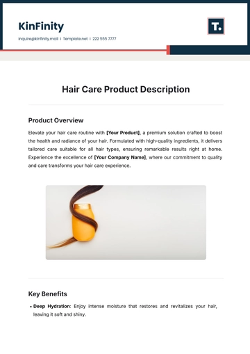 Free Hair Care Product Description Template to Edit Online