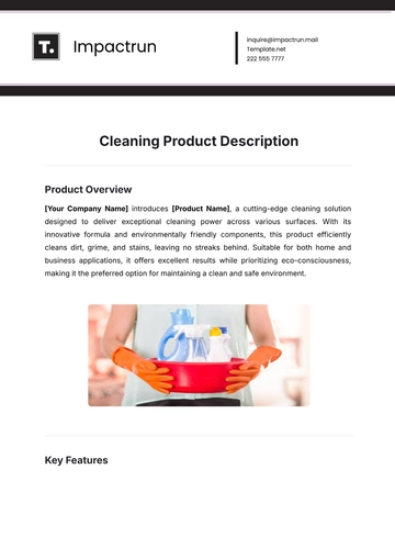 Free Cleaning Product Description Template to Edit Online