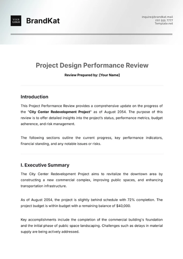 Free Project Design Performance Review Template to Edit Online
